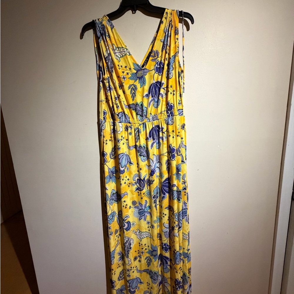 IMAN Yellow and Blue Floral Maxi Dress - Picture 12 of 16